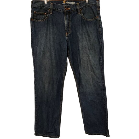 Carhartt Work Jeans Relaxed Straight Fit Blue Medium Wash Mens Size 38 x 30 - Picture 1 of 15